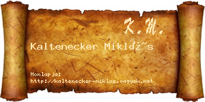 Kaltenecker Miklós névjegykártya