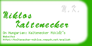 miklos kaltenecker business card